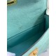 Hermes Aqua Kelly Pochette Ostrich Handmade Bag