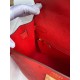 Hermes Red Ostrich Kelly 28cm Handmade Bag