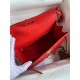 Hermes Red Ostrich Kelly 28cm Handmade Bag