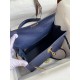 Hermes Blue Iris Ostrich Kelly 28cm Handmade Bag