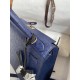 Hermes Blue Iris Ostrich Kelly 28cm Handmade Bag