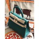 Hermes Vert Vertigo Ostrich Kelly 25cm Handmade Bag