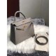 Hermes Gris Asphalt Ostrich Kelly 25cm Handmade Bag