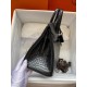 Hermes Black Birkin 25cm Matte Alligator Crocodile Skin Bag