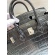 Hermes Black Birkin 25cm Matte Alligator Crocodile Skin Bag