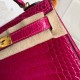 Hermes Rose Red Alligator Crocodile Kelly Mini II Handmade Bag