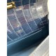 Hermes Blue Shiny Alligator Crocodile Kelly Pochette Bag