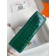 Hermes Green Shiny Alligator Crocodile Kelly Pochette Bag