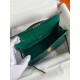 Hermes Green Shiny Alligator Crocodile Kelly Pochette Bag