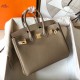 Hermes Taupe Birkin 25cm Swift Handmade Bag