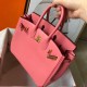 Hermes Rose Lipstick Birkin 25cm Swift Handmade Bag