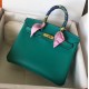 Hermes Malachite Birkin 25cm Swift Handmade Bag