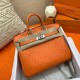 Hermes Orange Birkin 25cm Ostrich Handmade Bag