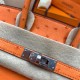 Hermes Orange Birkin 25cm Ostrich Handmade Bag