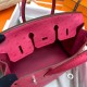 Hermes Rose Red Birkin 25cm Ostrich Handmade Bag