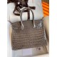 Hermes Taupe Birkin 30cm Shiny Crocodile Niloticus Skin Bag