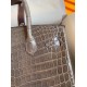 Hermes Taupe Birkin 30cm Shiny Crocodile Niloticus Skin Bag