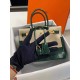 Hermes Birkin 30cm Bag In Green Crocodile Porosus Shiny Skin