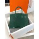 Hermes Birkin 30cm Bag In Green Crocodile Porosus Shiny Skin