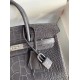 Hermes Dark Grey Birkin 25cm Matte Alligator Crocodile Skin Bag