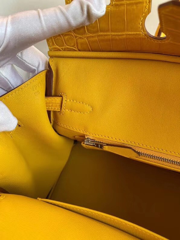 Hermes Yellow Touch Birkin 30cm Bag Shiny Niloticus Crocodile Skin