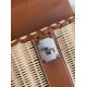 Hermes Brown Picnic Kelly 28cm Wicker Bag