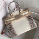 Hermes Diamond Birkin 30cm In Himalaya Niloticus Crocodile Skin