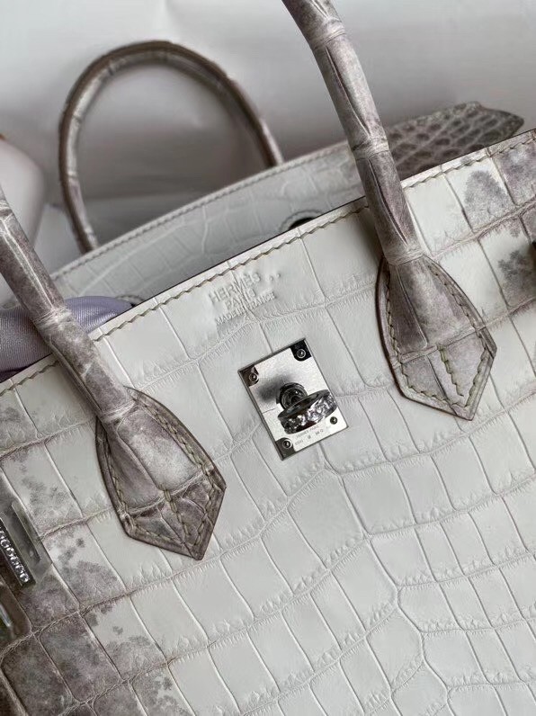 Hermes Diamond Birkin 25cm In Himalaya Niloticus Crocodile Skin