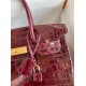 Hermes Bordeaux Birkin 30cm Crocodile Niloticus Shiny Bag