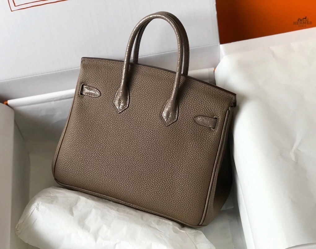 Hermes Touch Birkin 25cm Limited Edition Taupe Bag