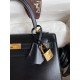 Hermes Kelly Sellier 25 Handmade Bag In Black Box Calfskin