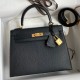 Hermes Kelly Sellier 25 Handmade Bag In Black Mysore Goatskin