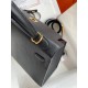 Hermes Kelly Sellier 25 Handmade Bag In Black Mysore Goatskin