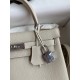 Hermes Kelly Retourne 25 Handmade Bag In Craie Togo Leather