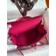 Hermes Kelly Retourne 25 Handmade Bag In Framboise Clemence Leather