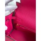 Hermes Kelly Retourne 25 Handmade Bag In Framboise Clemence Leather