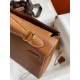 Hermes Kelly Retourne 25 Handmade Bag In Gold Clemence Leather