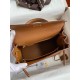 Hermes Kelly Retourne 25 Handmade Bag In Gold Clemence Leather