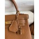 Hermes Kelly Retourne 25 Handmade Bag In Gold Clemence Leather