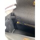 Hermes Kelly Retourne 25 Handmade Bag In Black Clemence Leather