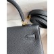 Hermes Kelly Retourne 25 Handmade Bag In Black Clemence Leather