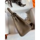 Hermes Kelly Retourne 25 Handmade Bag In Taupe Clemence Leather