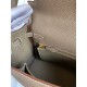 Hermes Kelly Retourne 25 Handmade Bag In Taupe Clemence Leather