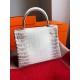 Hermes Kelly Retourne 25 Handmade Bag In Himalaya Crocodile Niloticus Skin