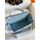 Hermes Epsom Kelly 25cm Sellier Handmade Blue Brume Bag