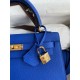 Hermes Epsom Kelly 25cm Sellier Handmade Blue France Bag