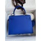 Hermes Epsom Kelly 25cm Sellier Handmade Blue France Bag