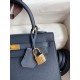 Hermes Epsom Kelly 25cm Sellier Handmade Blue Indigo Bag