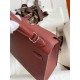 Hermes Epsom Kelly 25cm Sellier Handmade Bordeaux Baga