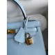 Hermes Epsom Kelly 25cm Sellier Handmade Celeste Bag